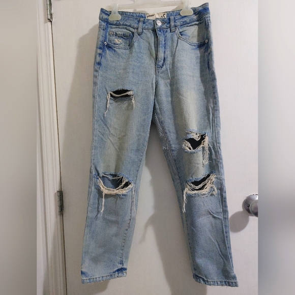 GARAGE - Mom Denim Jeans - Size 5 High Waisted Light blue distressed - Picture 1 of 4